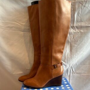 Ralph Lauren Tia Leather Wedge Boots